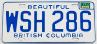 1977 British Columbia Canada car license plate in excellent minus condition