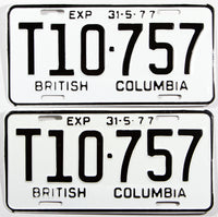 A classic pair of unused 1977  British Columbia logging truck license plates in NOS excellent plus condition
