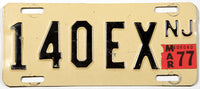 A 1977 New Jersey Motorcycle License Plate in very good plus condition