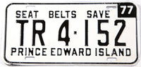 A classic 1977 trailer license plate from the Canadian province of Prince Edward Island in excellent minus condition