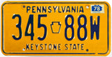 A classic 1978 Pennsylvania car license plate in excellent minus condition