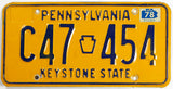 A classic 1978 Pennsylvania car license plate in very good plus  condition