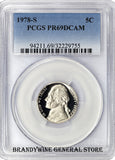 1978-S Jefferson Nickel certified PCGS Proof 69 Deep Cameo