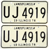 1978 Illinois passenger car license plates in NOS Excellent minus condition