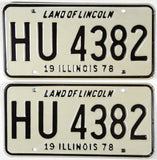 1978 Illinois License Plates