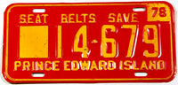 1978 Prince Edward Island heavy truck license plate in excellent minus condition