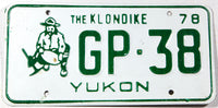 A 1978 Yukon passenger car license plate in very good plus condition