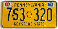 A classic 1979 Pennsylvania car license plate in very good condition