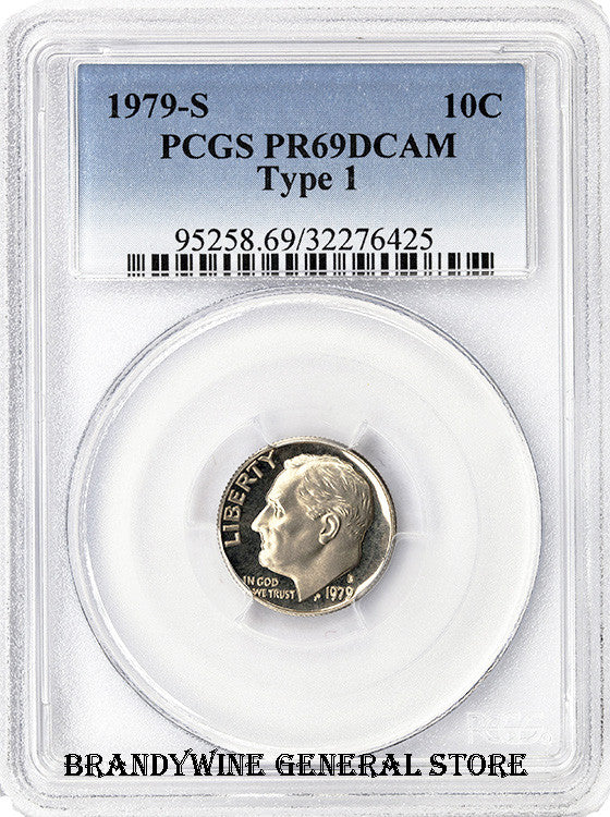 1979-S Type 1 Roosevelt Dime certified by PCGS Proof 69 Deep Cameo
