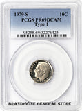 1979-S Type 1 Roosevelt Dime certified by PCGS Proof 69 Deep Cameo