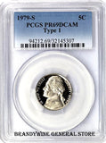 1979-S Jefferson Nickel Type 1 certified PCGS Proof 69 Deep Cameo