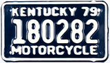 1979 Kentucky Motorcycle License Plate