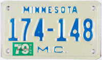 1979 Minnesota Motorcycle License Plate