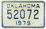 1979 Oklahoma Motorcycle License Plate
