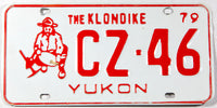 A 1979 Yukon passenger car license plate in excellent minus condition