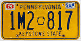 1980 Pennsylvania car license plate in very good condition