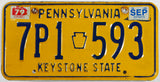1980 Pennsylvania car license plate in very good condition