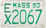 1980 Massachusetts Motorcycle License Plate