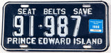A classic 1980 passenger car license plate from the Canadian province of Prince Edward Island in excellent minus condition