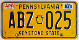 1981 Pennsylvania car license plate in very good condition