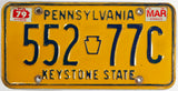 1981 Pennsylvania car license plate in very good condition