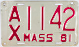 1981 Massachusetts Motorcycle License Plate