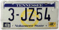 A 1981 Tennessee passenger car license plate in very good condition with bends in the metal