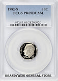1982-S Roosevelt Dime certified by PCGS Proof 69 Deep Cameo
