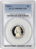 1982-S Jefferson Nickel certified PCGS Proof 69 Deep Cameo
