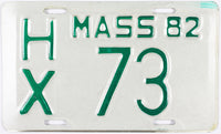 1982 Massachusetts Motorcycle License Plate