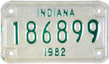 1982 Indiana Motorcycle License Plate in New old stock Excellent minus condition