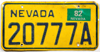 A 1982 Nevada Motor Carrier Mileage Tax license plate in very good minus condition