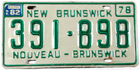1982 New Brunswick License Plate