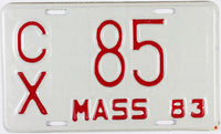 1983 Massachusetts Motorcycle License Plate