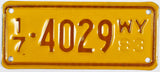 1983 Wyoming Motorcycle License Plate