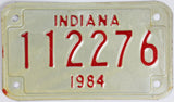 NOS 1984 Indiana Motorcycle License Plate grading Excellent Minus