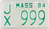 1984 Massachusetts Motorcycle License Plate
