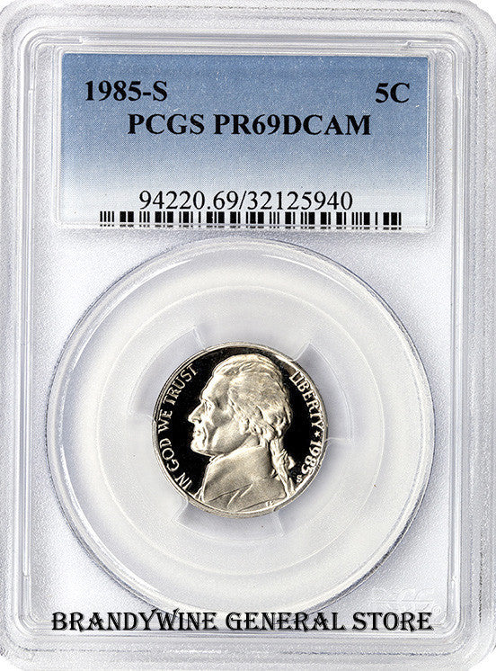 1985-S Jefferson Nickel certified PCGS Proof 69 Deep Cameo