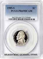 1985-S Jefferson Nickel certified PCGS Proof 69 Deep Cameo