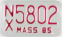 1985 Massachusetts Motorcycle License Plate