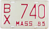 1985 Massachusetts Motorcycle License Plate