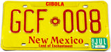 1985 New Mexico car license plate from Cibola County in excellent minus condition