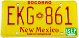 1985 New Mexico car license plate from Socorro County in excellent condition