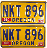 1988 Oregon License Plates grading near mint