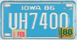 A 1988 Iowa Motorcycle License Plate that is in Excellent Minus Condition