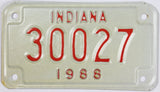 A New Old Stock 1988 Indiana Motorcycle License Plate grading Excellent