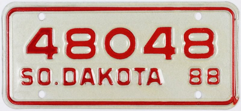 1988 South Dakota Motorcycle License Plate