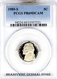 1989-S Jefferson Nickel certified PCGS Proof 69 Deep Cameo