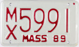 1989 Massachusetts Motorcycle License Plate
