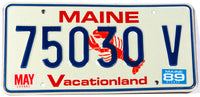 A NOS 1989 Maine Lobster license plate in unused near mint condition